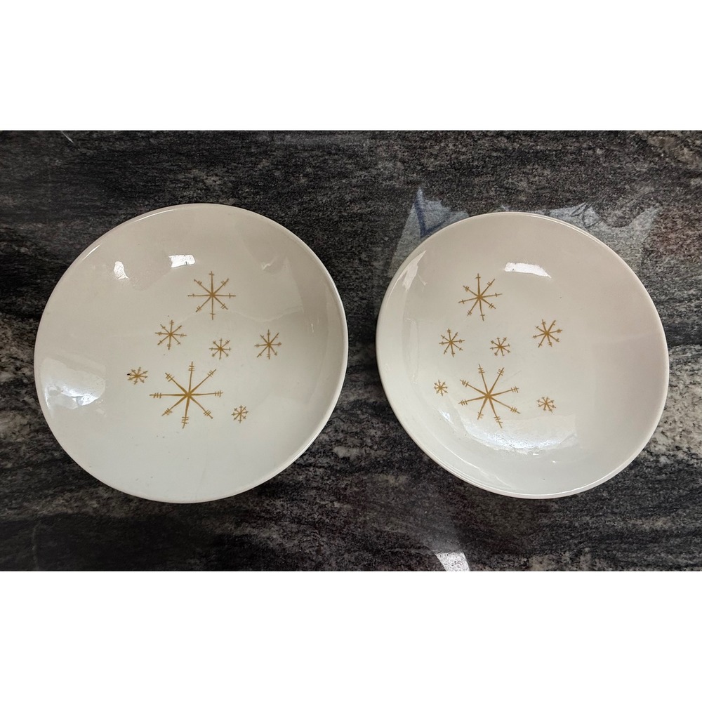 Vintage Royal China Star Glow Fruit Dessert Bowls Set of 2 Mid Century Atomic